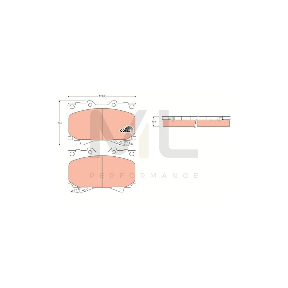 TRW Cotec Gdb3197 Brake Pad Set With Acoustic Wear Warning | ML Performance Car Parts