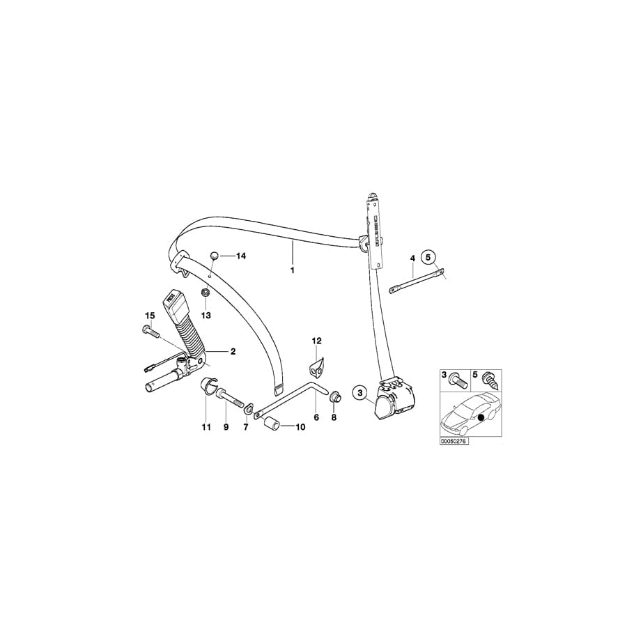 Genuine BMW 72118207954 E46 Rght Frnt Upper Belt With Force Limiter (Inc. 320Ci, 330Ci & M3) | ML Performance UK Car Parts