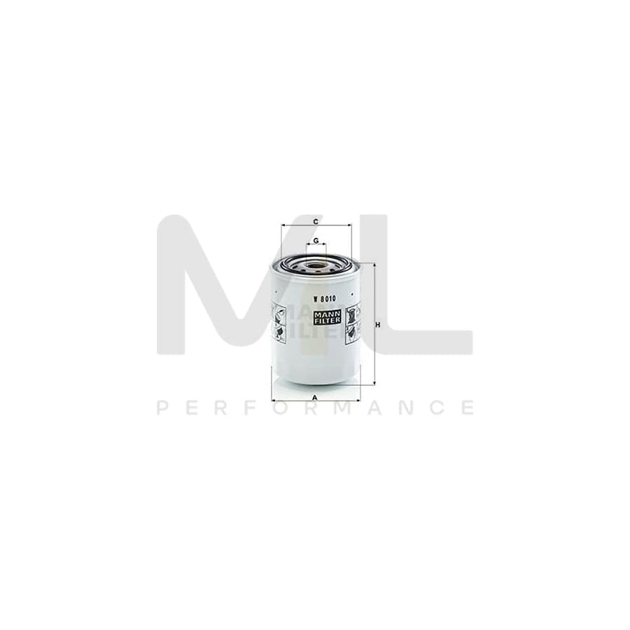 MANN-FILTER W 8010 Oil Filter Spin-on Filter | ML Performance Car Parts