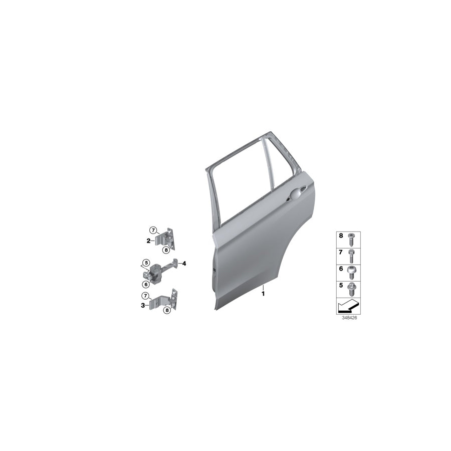 Genuine BMW 41007377550 F16 Right Lower Rear Door Hinge (Inc. X5 50iX 4.4, X5 40dX & X5 50iX 4.0) | ML Performance UK