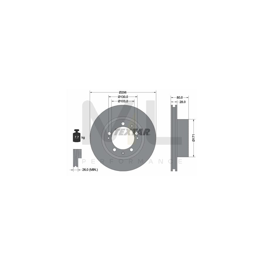 TEXTAR PRO+ 92064607 Brake Disc for PORSCHE 911 Internally Vented, Coated, Alloyed / High-carbon, without wheel hub, without wheel studs | ML Performance Car Parts