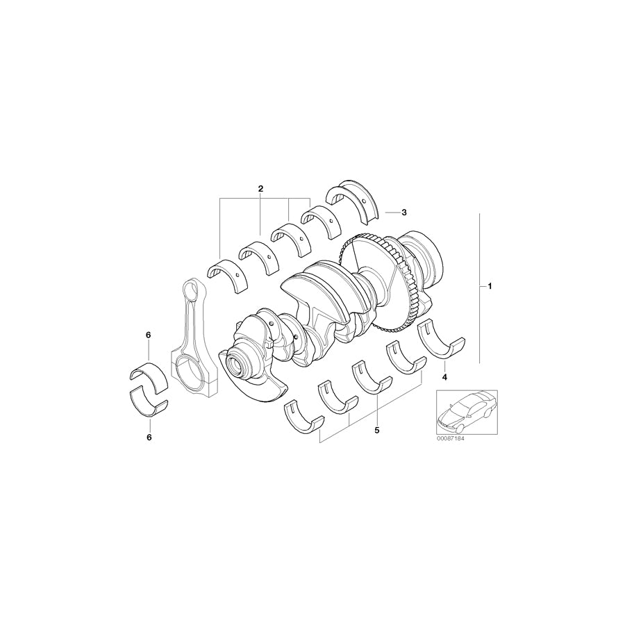 Genuine BMW 11211439958 E46 Guide-Bearing Shell Yellow 65,00MM (Inc. 318Ci, 318ti & 316ti) | ML Performance UK Car Parts