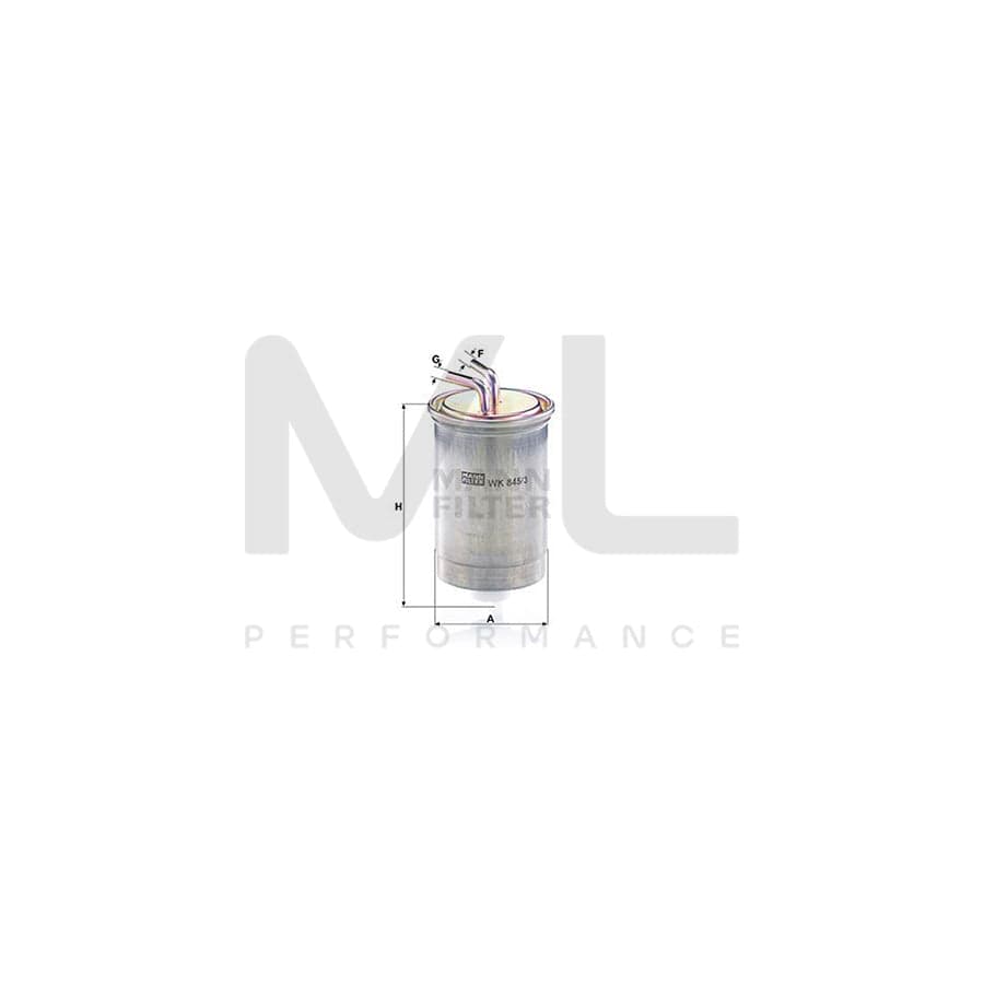 MANN-FILTER WK 845/3 Fuel filter In-Line Filter | ML Performance Car Parts