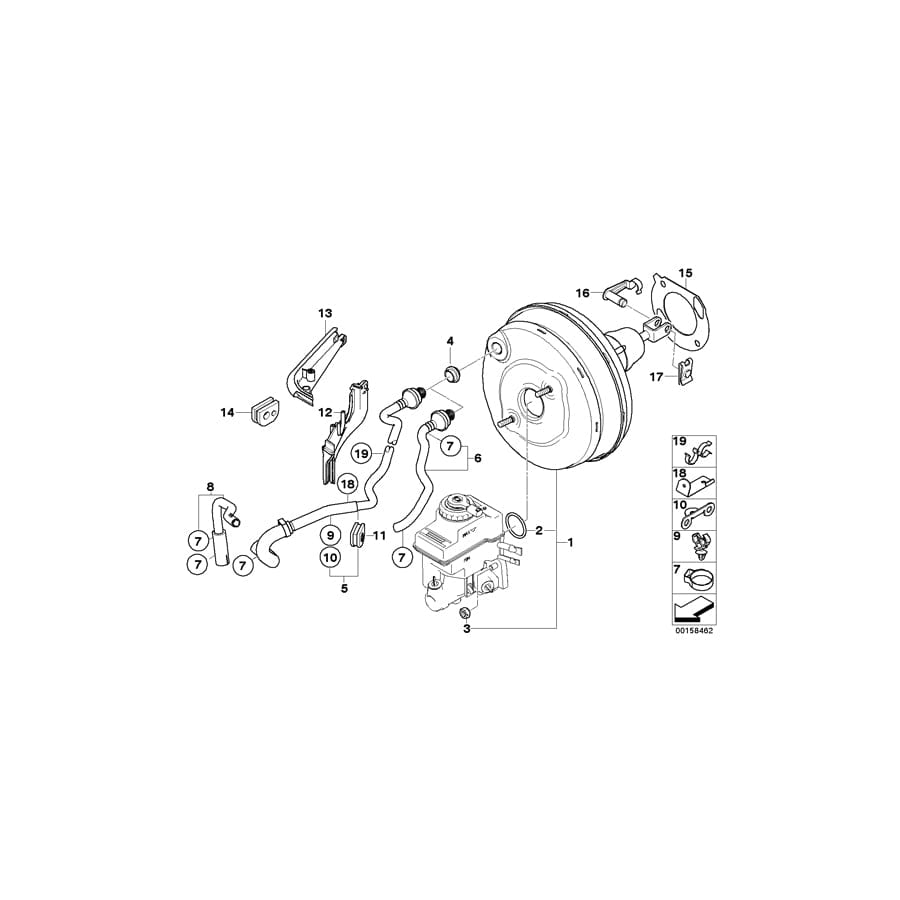 Genuine BMW 11611709258 E71 E65 E70 Clip, Vacuum Pipe (Inc. AlpinaB7, X6 M & X5 M) | ML Performance UK Car Parts