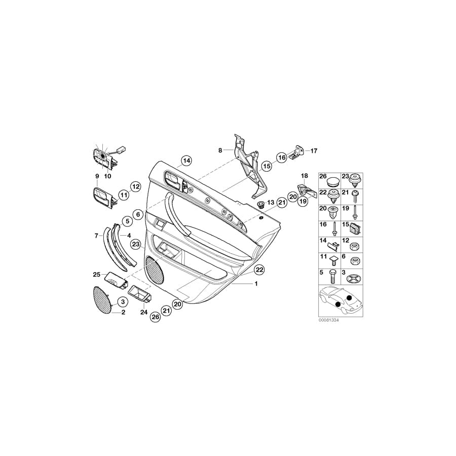 Genuine BMW 51427122427 E53 Door Handle, Inside Left GRAPHIT MET. (Inc. X5) | ML Performance UK Car Parts