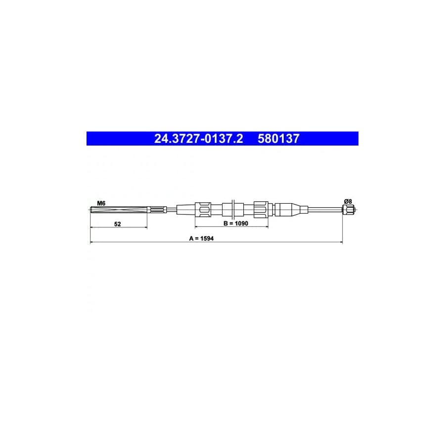 ATE 24.3727-0137.2 Hand Brake Cable