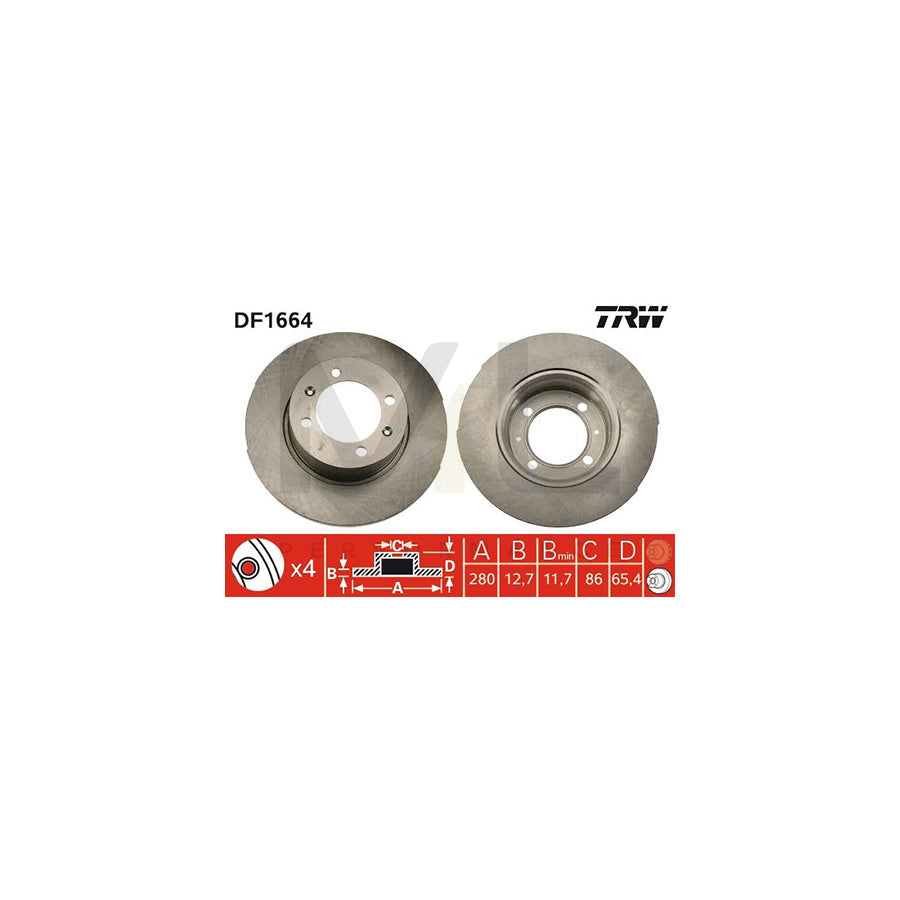 TRW DF1664 Brake Disc Solid | ML Performance Car Parts