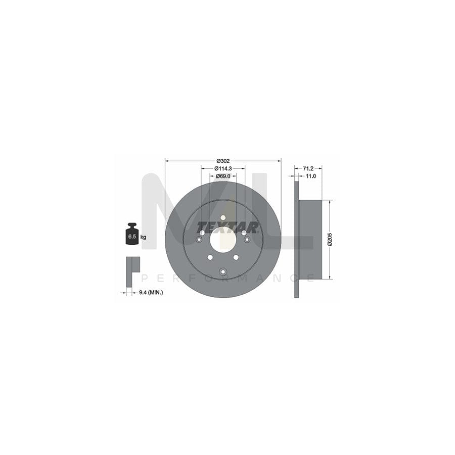 TEXTAR 92166100 Brake Disc for HYUNDAI SANTA FE Solid, without wheel hub, without wheel studs | ML Performance Car Parts