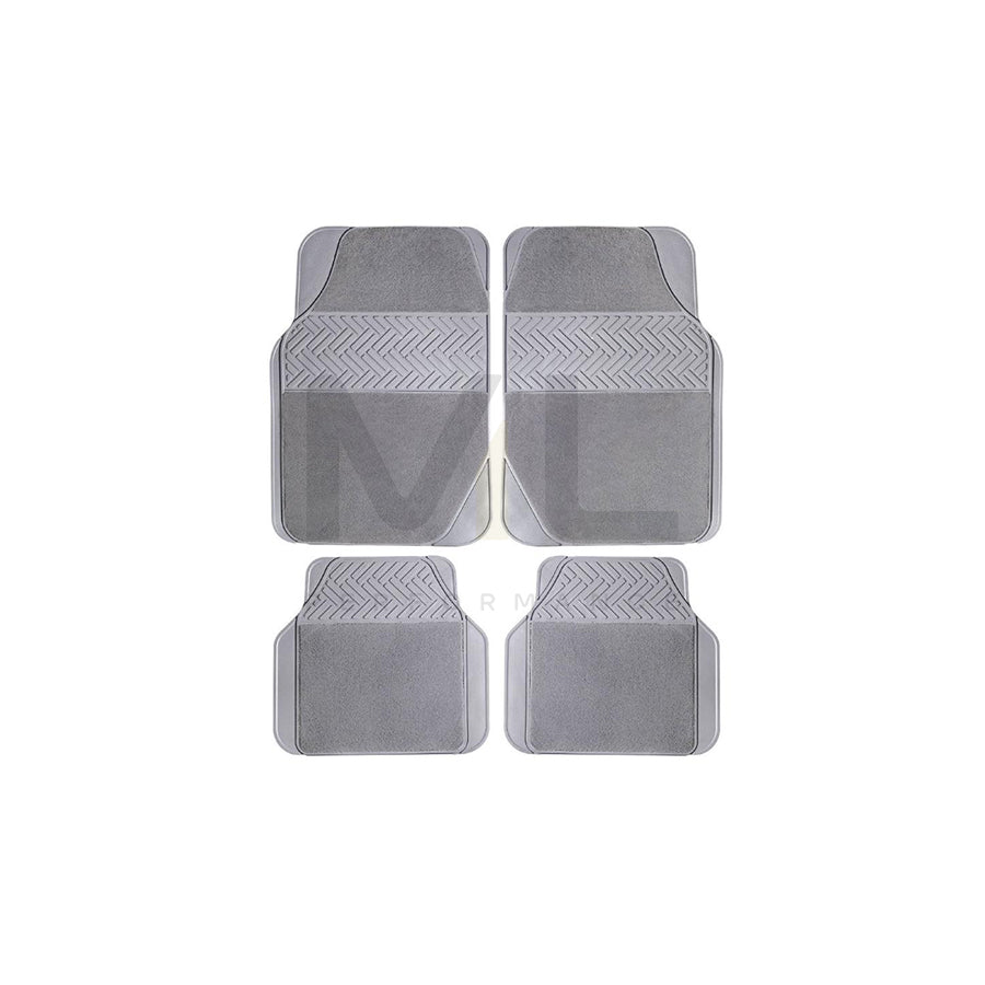 POLGUM Universal fit TS2008PS Floor mat set Rubber with textile reinforcement, Front and Rear, Quantity: 4, Grey | ML Performance Car Parts