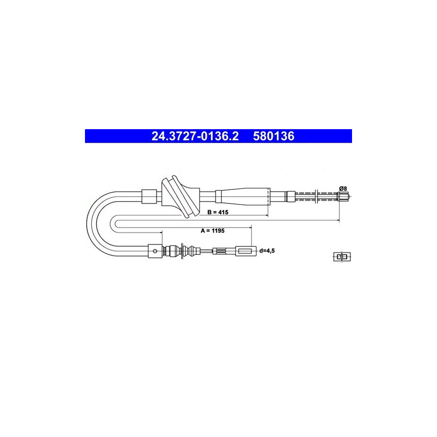 ATE 24.3727-0136.2 Hand Brake Cable