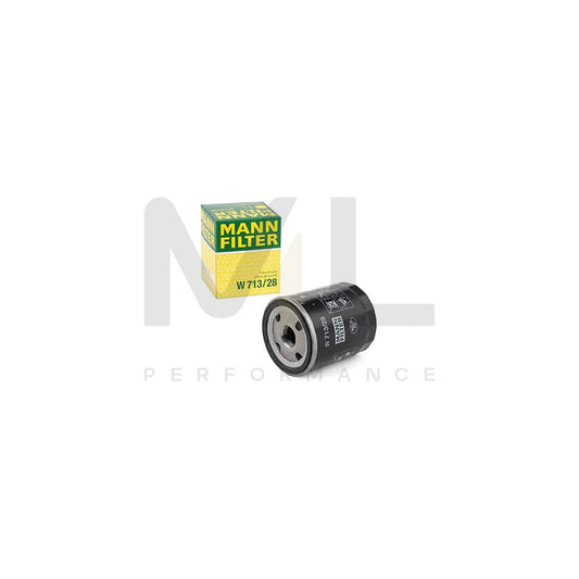 MANN-FILTER W 713/28 Oil Filter Spin-on Filter, with one anti-return valve | ML Performance Car Parts