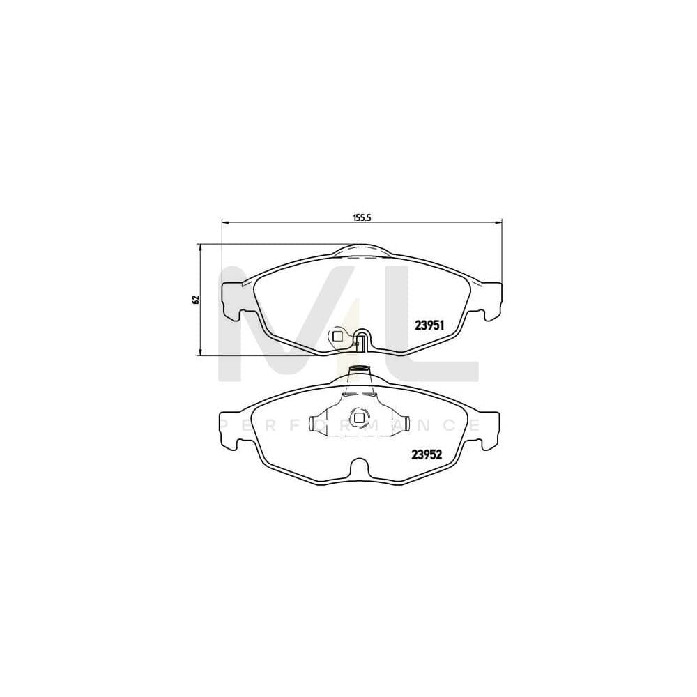 Brembo P 11 016 Brake Pad Set With Acoustic Wear Warning | ML Performance Car Parts