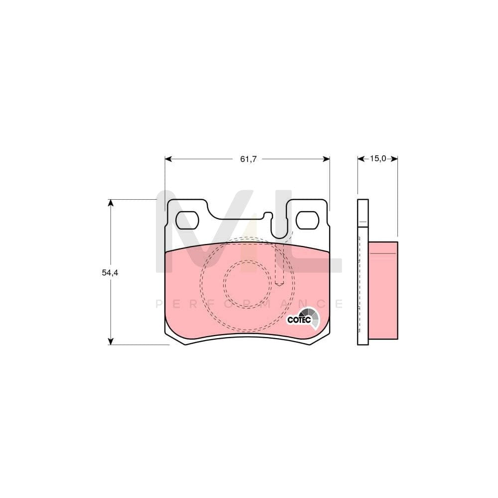 TRW Cotec Gdb1130 Brake Pad Set Prepared For Wear Indicator | ML Performance Car Parts