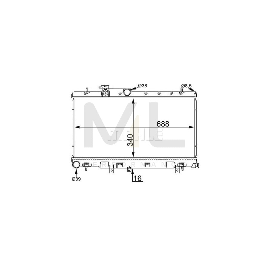 MAHLE ORIGINAL CR 1560 000S Engine radiator for SUBARU IMPREZA Brazed cooling fins, Manual Transmission | ML Performance Car Parts