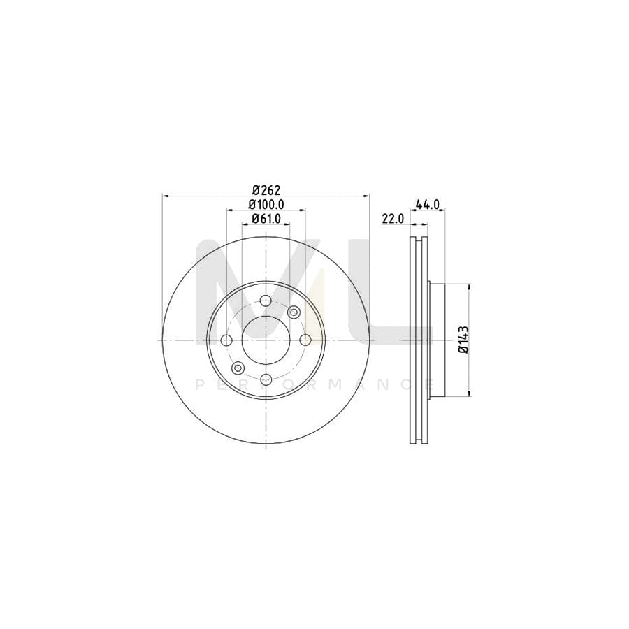 HELLA PRO High Carbon 8DD 355 127-141 Brake Disc Internally Vented, Coated, High-carbon, without wheel hub, without wheel studs | ML Performance Car Parts