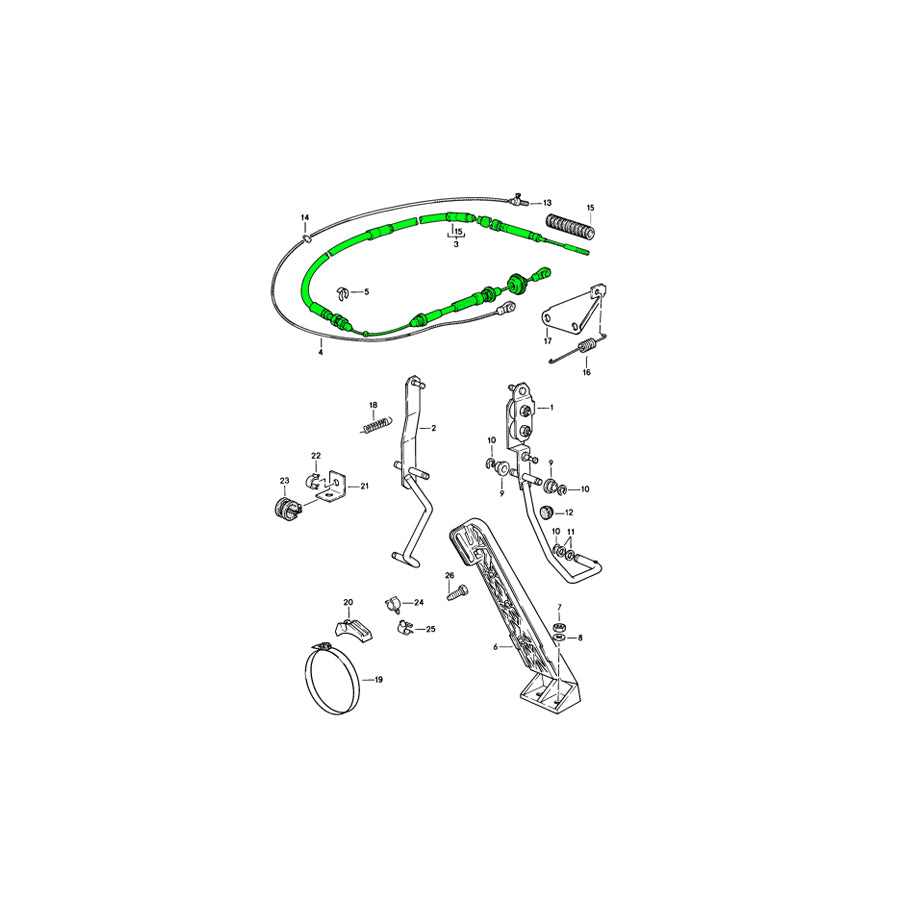 Genuine Porsche Accelerator Cable Porsche 944 1982-85 Automatic Gearbox Rhd | ML Performance UK Car Parts