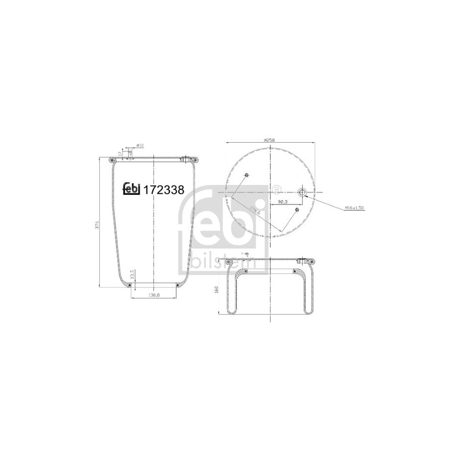 Febi Bilstein 172338 Boot, Air Suspension