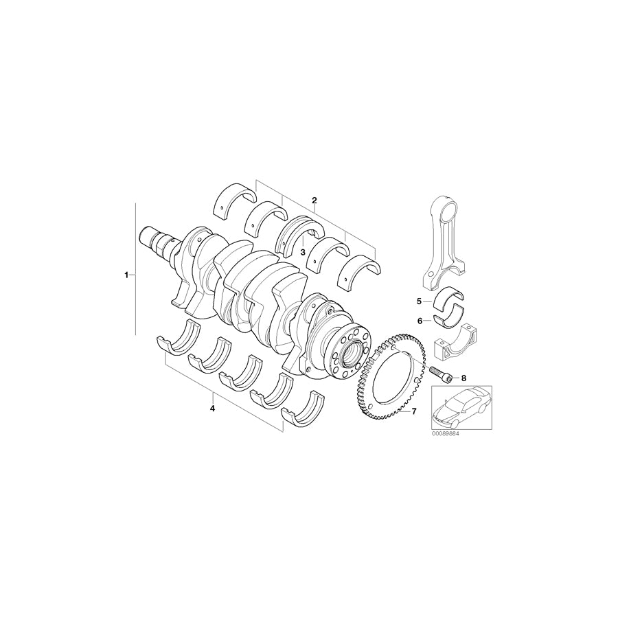 Genuine BMW 11211492118 R53 Bearing Shell 48,00MM (Inc. Cooper S & Coop.S JCW GP) | ML Performance UK Car Parts