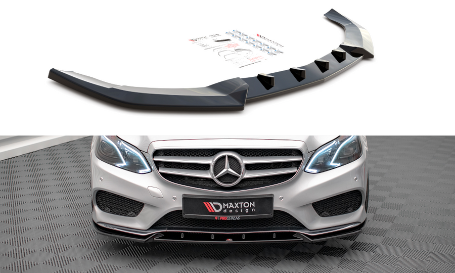 Maxton Design ME-E-212F-AMGLINE-FD2T Front Splitter V.2 Mercedes Benz E-Class AMG-Line Sedan W212 (Facelift) | ML Performance UK Car Parts