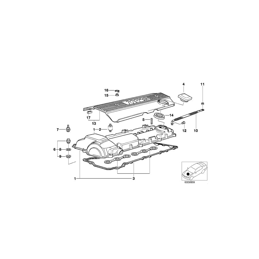 Genuine BMW 11121404466 E36 Cover M-POWER (Inc. M3 & Z3 M) | ML Performance UK Car Parts