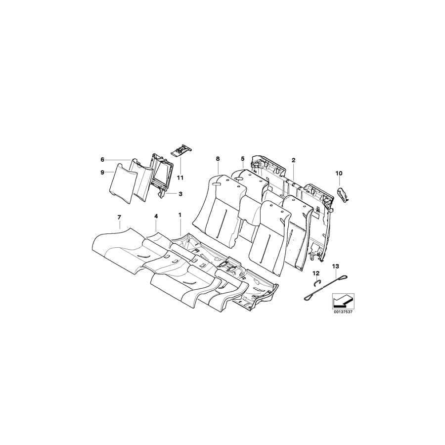 Genuine BMW 52207039806 E63 E64 Foam Section, Backrest (Inc. 635d, 645Ci & M6) | ML Performance UK Car Parts