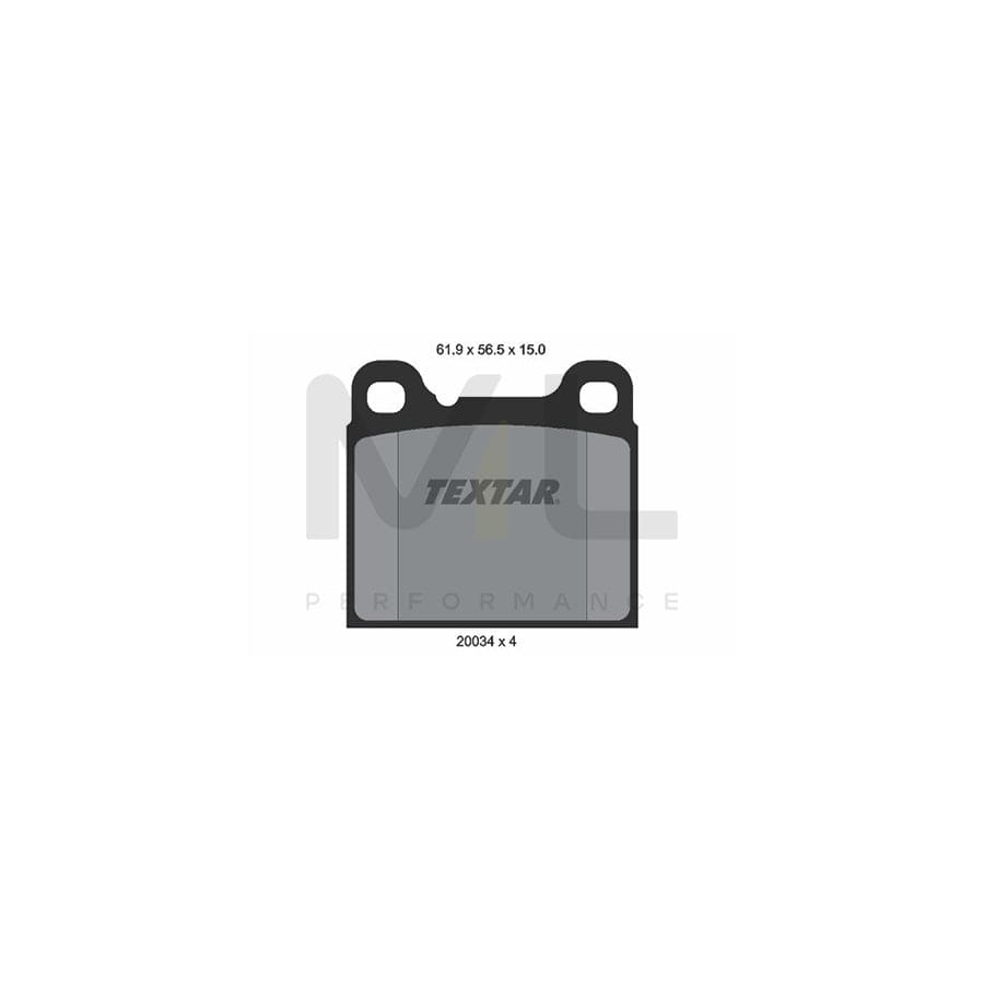 TEXTAR 2003402 Brake pad set not prepared for wear indicator | ML Performance Car Parts