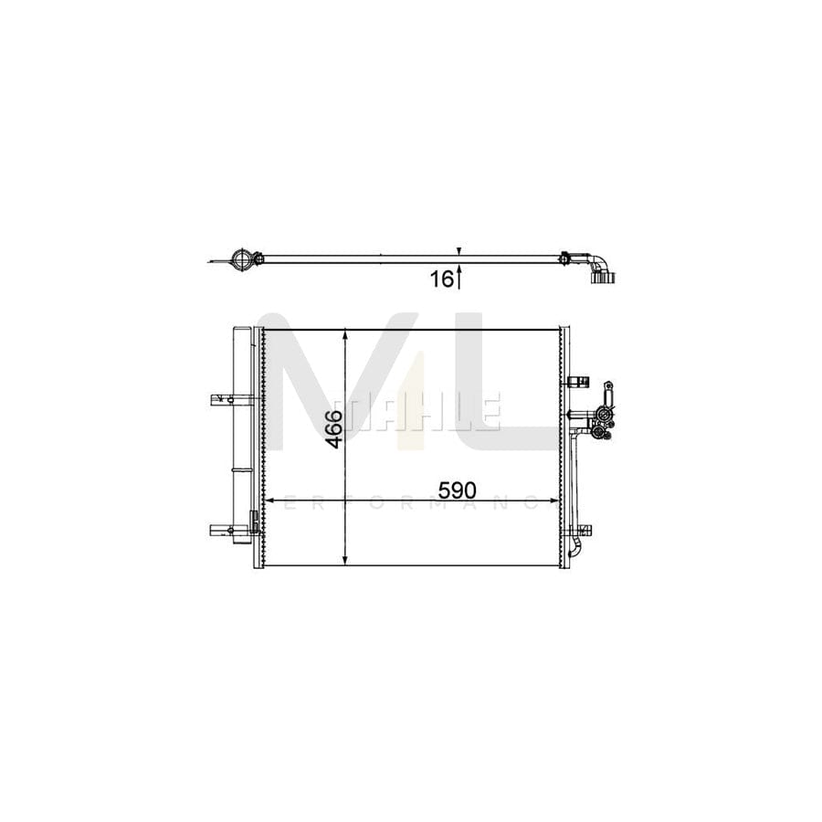 MAHLE ORIGINAL AC 500 000P Air conditioning condenser for FORD MONDEO with dryer | ML Performance Car Parts
