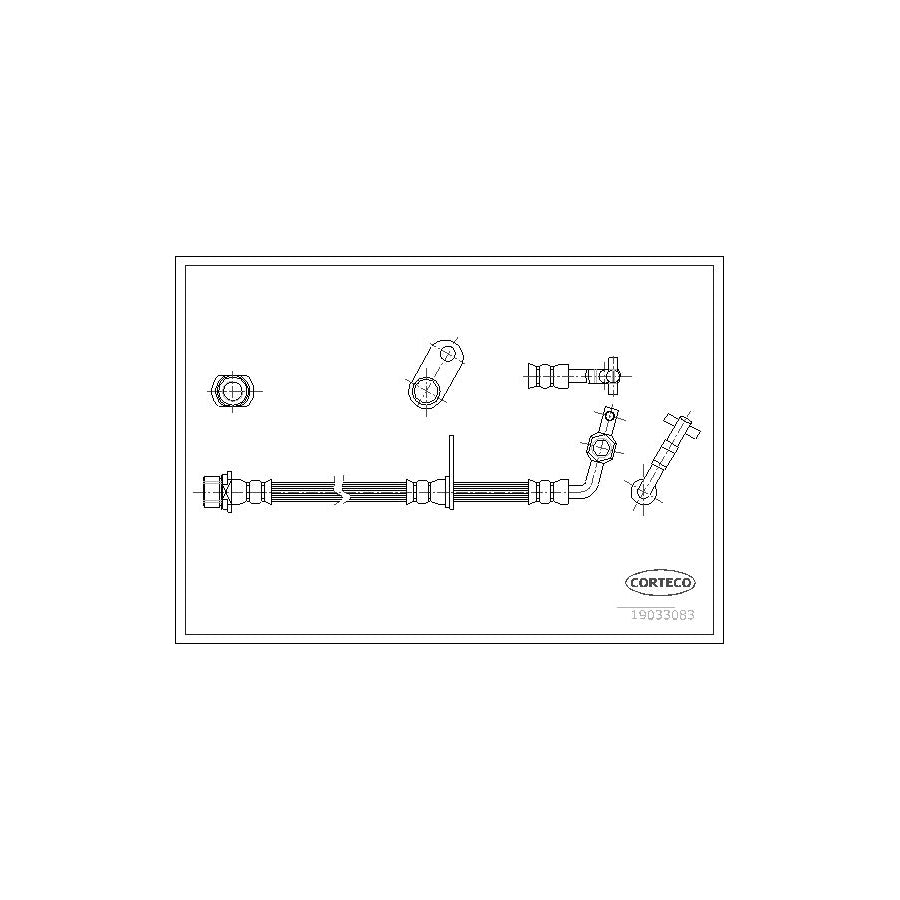 Corteco 19033083 Brake Hose For Toyota Land Cruiser Amazon (J100) | ML Performance UK