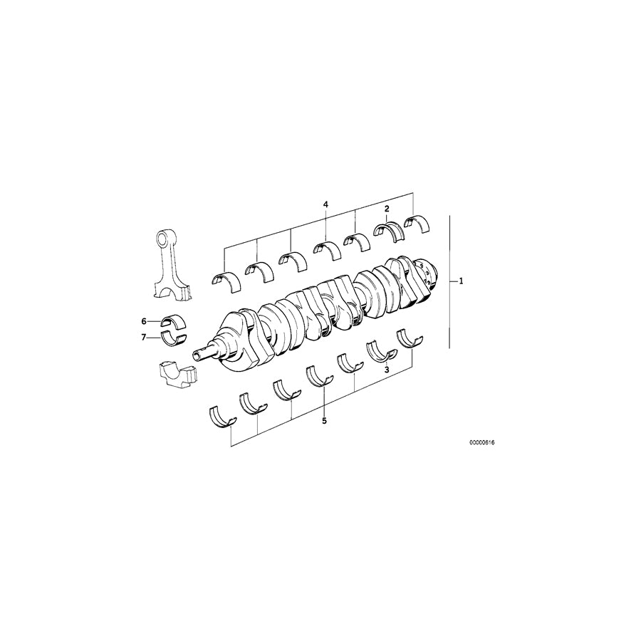 Genuine BMW 11211706834 E38 E46 Guide-Bearing Shell White 59,75MM(+0,25) (Inc. 323i, 325ix & 316i) | ML Performance UK Car Parts