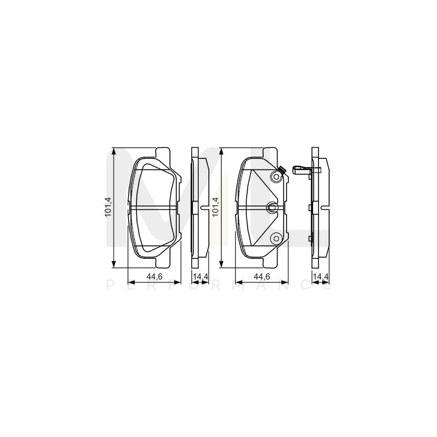 Bosch 0986Tb3224 Brake Pad Set With Acoustic Wear Warning  | ML Performance Car Parts