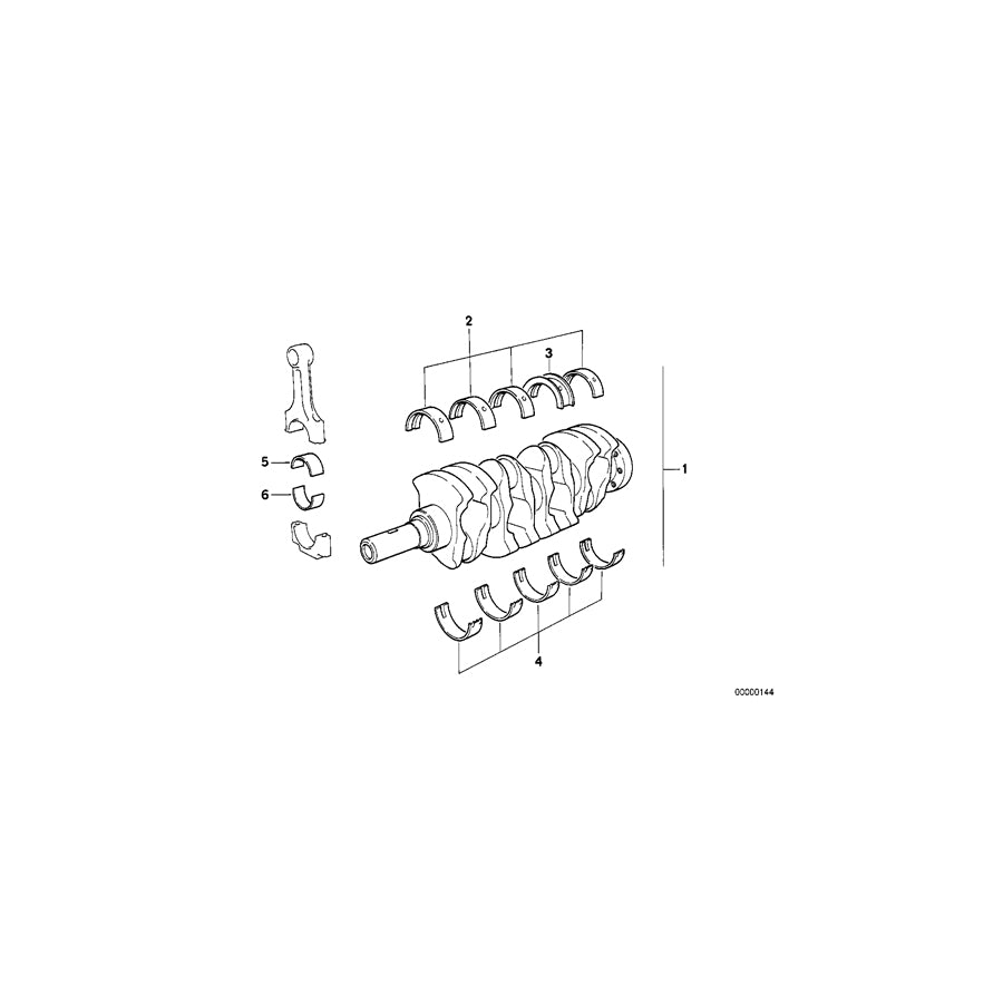 Genuine BMW 11211717784 E39 E53 E34 Bearing Shell White 59,50MM(+0,50) (Inc. Z4 2.2i, 518i & 316i) | ML Performance UK Car Parts