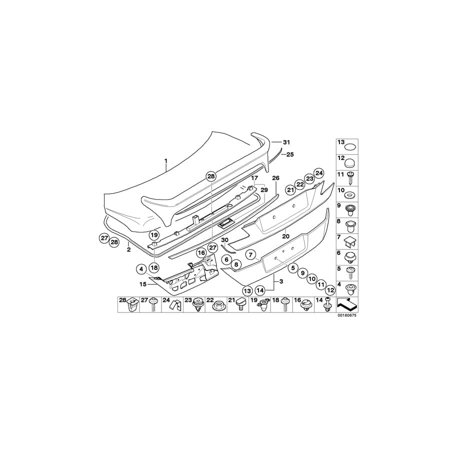 Genuine BMW 51137042936 E66 E67 E65 Finisher, Trunk Lid, Primed (Inc. 735Li, 740d & 730i) | ML Performance UK Car Parts