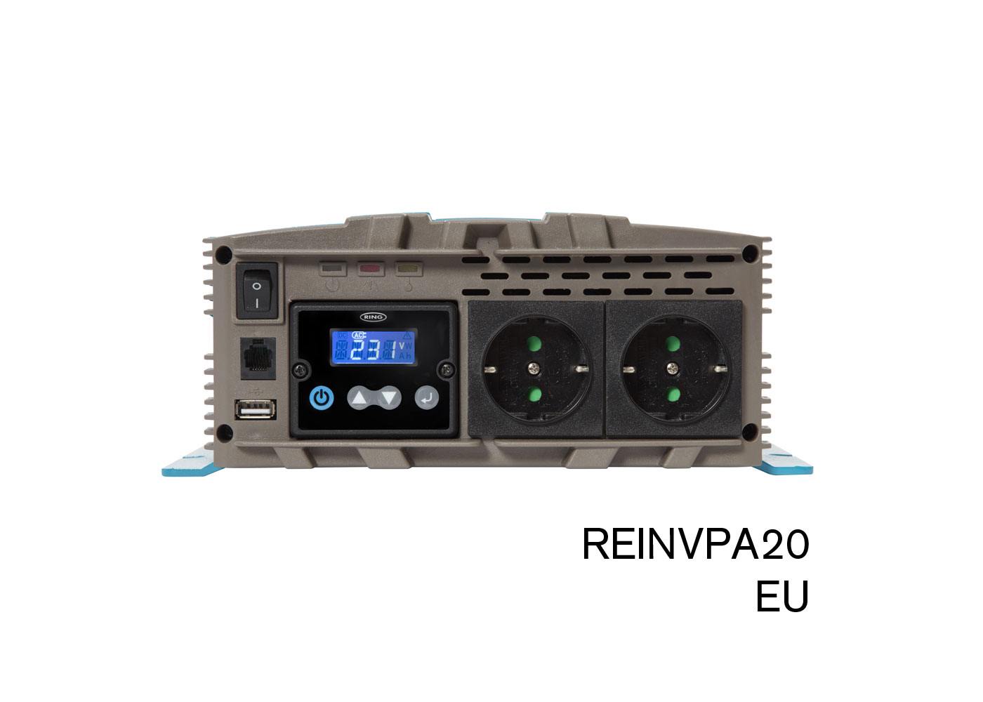 RING RINVPA20 12V DC to 230V AC, 2000W Pure Sine Wave Inverter (2 x UK Sockets) | ML Performance