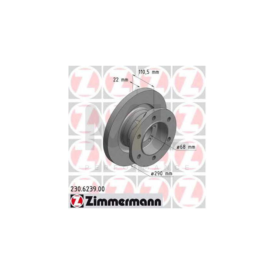 ZIMMERMANN 230.6239.00 Brake Disc for IVECO Daily Solid | ML Performance Car Parts