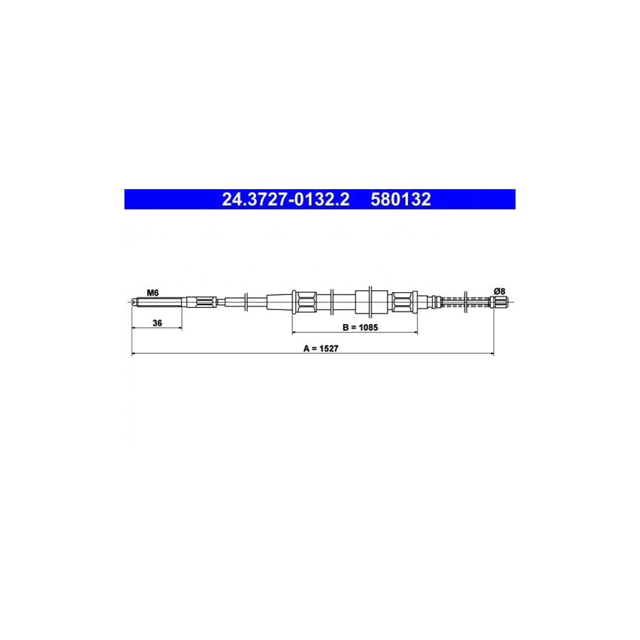 ATE 24.3727-0132.2 Hand Brake Cable