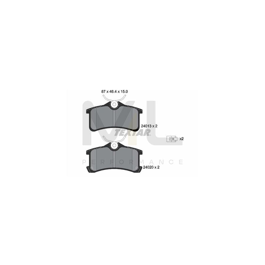 TEXTAR 2401301 Brake pad set not prepared for wear indicator | ML Performance Car Parts