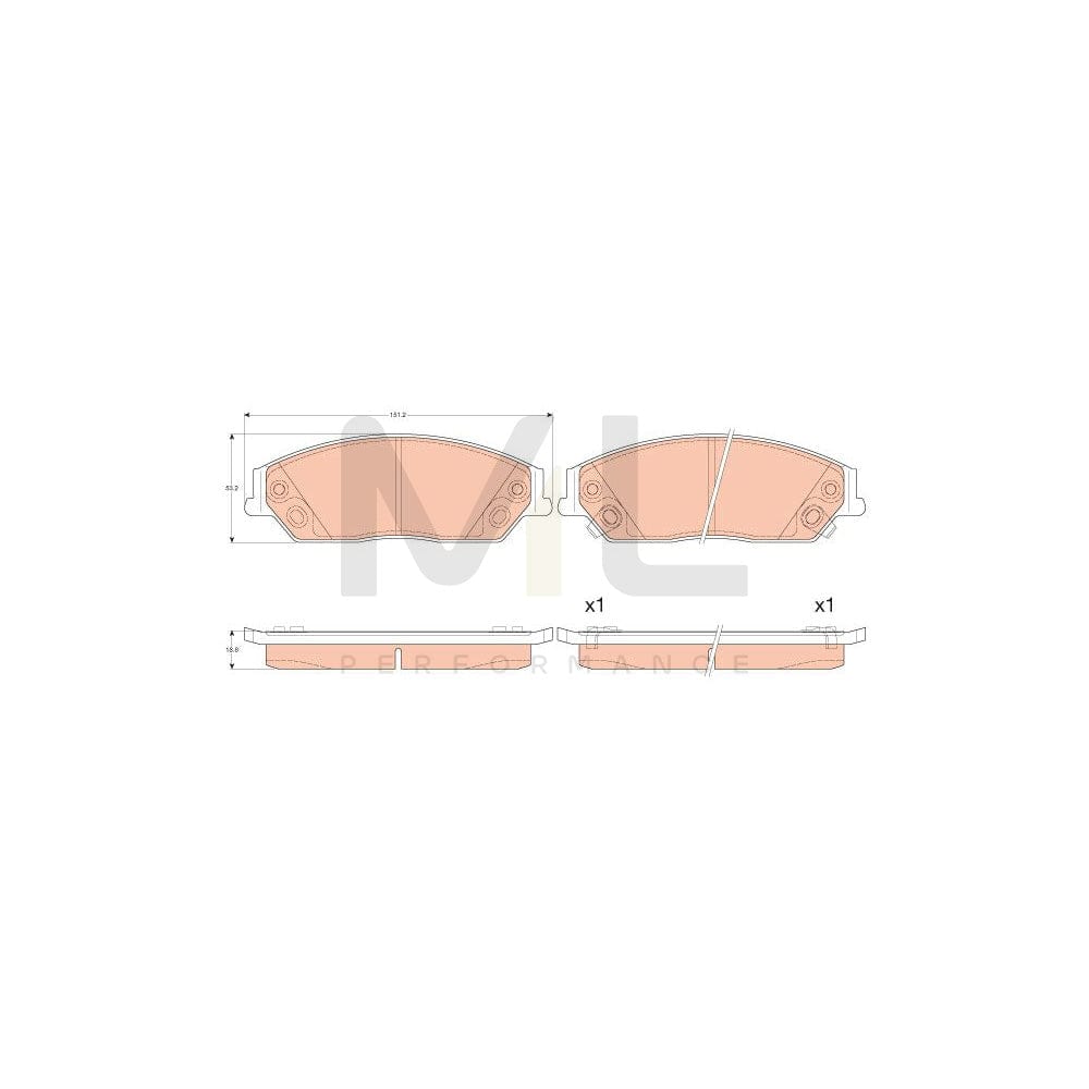 TRW Gdb3614 Brake Pad Set With Acoustic Wear Warning | ML Performance Car Parts