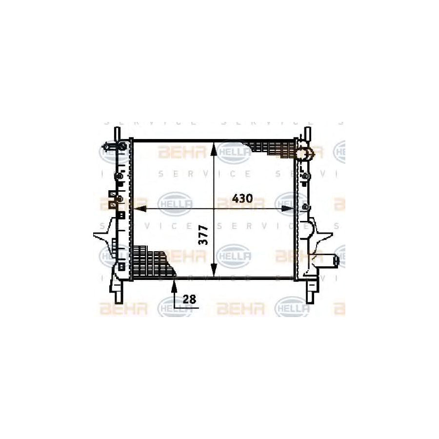 Hella 8MK 376 720-011 Engine Radiator For Renault Twingo I Hatchback