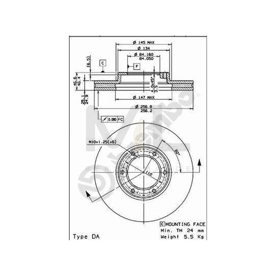 BREMBO 09.6711.10 Brake Disc Internally Vented | ML Performance Car Parts