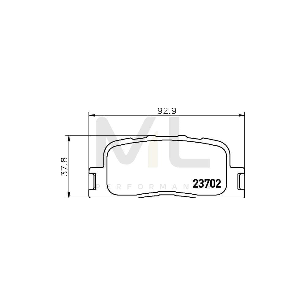 Hella 8DB 355 011-001 Brake Pad Set Not Prepared For Wear Indicator | ML Performance Car Parts