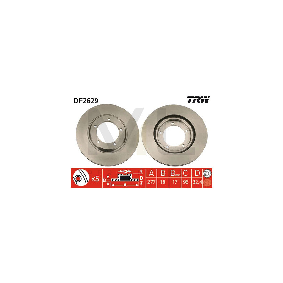 TRW DF2629 Brake Disc Vented | ML Performance Car Parts