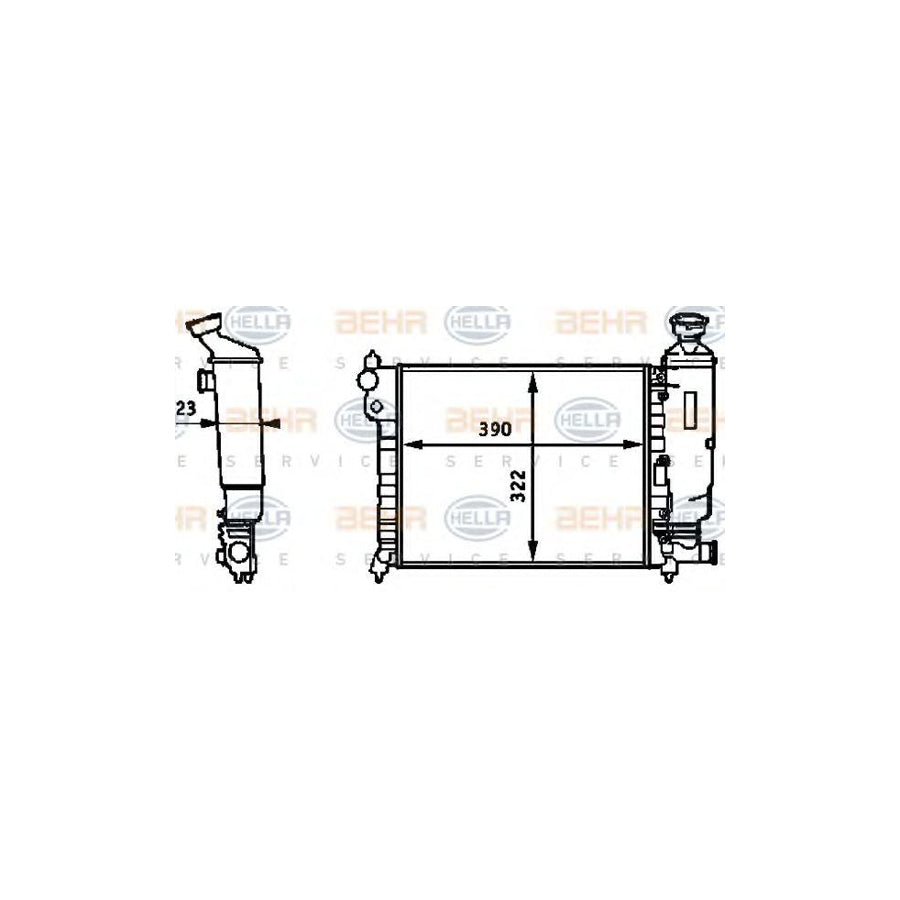 Hella 8MK 376 720-001 Engine Radiator For Peugeot 106 I Hatchback