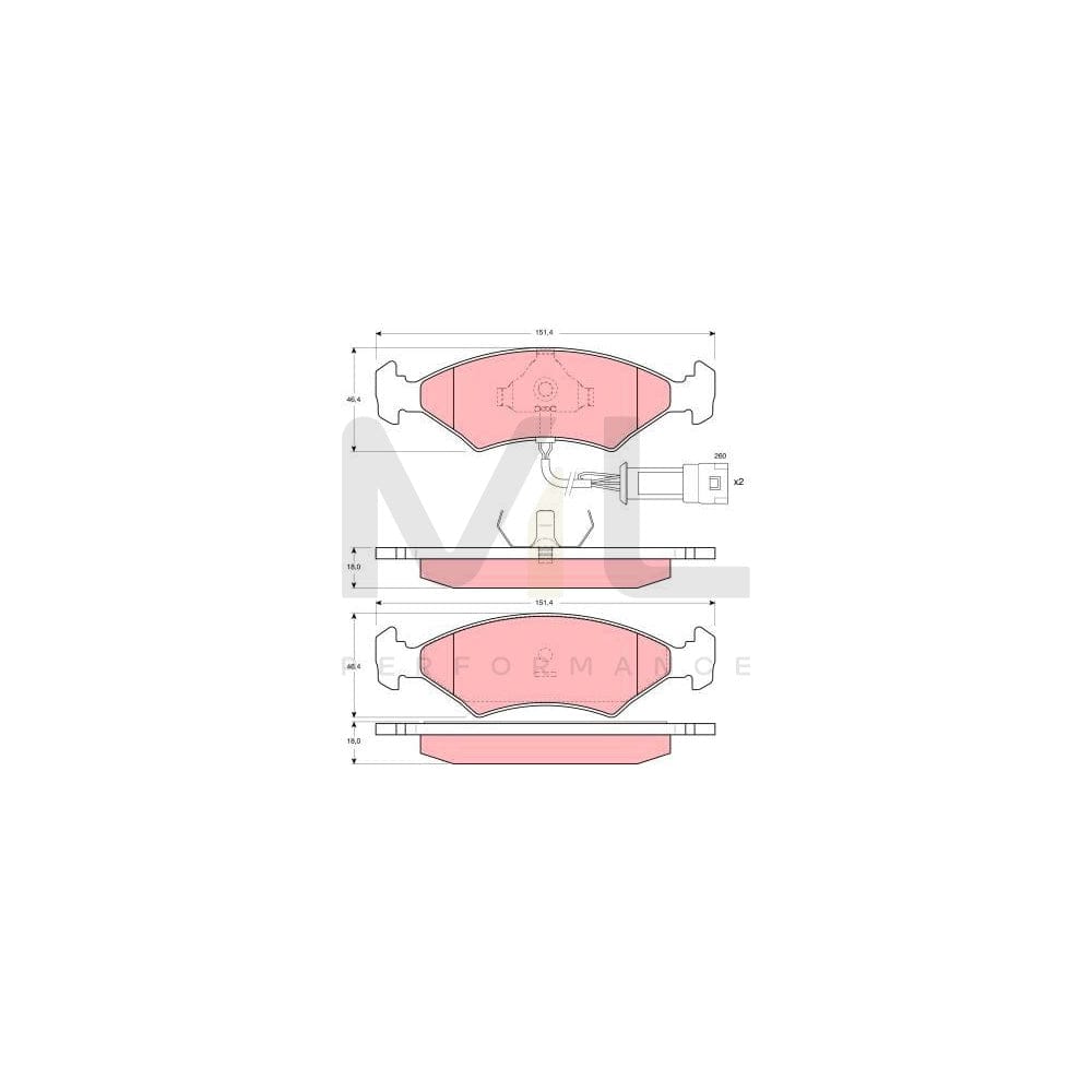 TRW Gdb238 Brake Pad Set Incl. Wear Warning Contact | ML Performance Car Parts