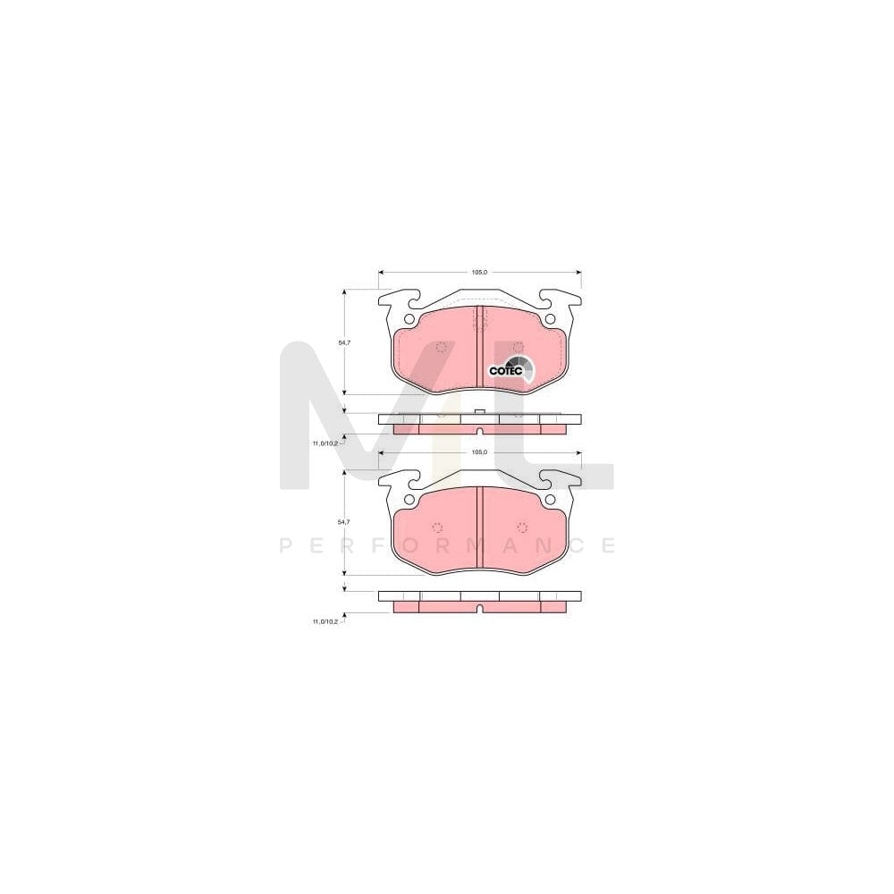 TRW Cotec Gdb905 Brake Pad Set Prepared For Wear Indicator | ML Performance Car Parts