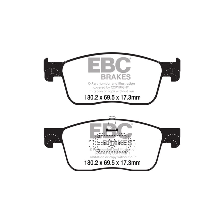 EBC PD01KF1744 Citroen Opel Peugeot Toyota Greenstuff Front Brake Pad & Plain Disc Kit  - TRW Caliper 2 | ML Performance UK Car Parts