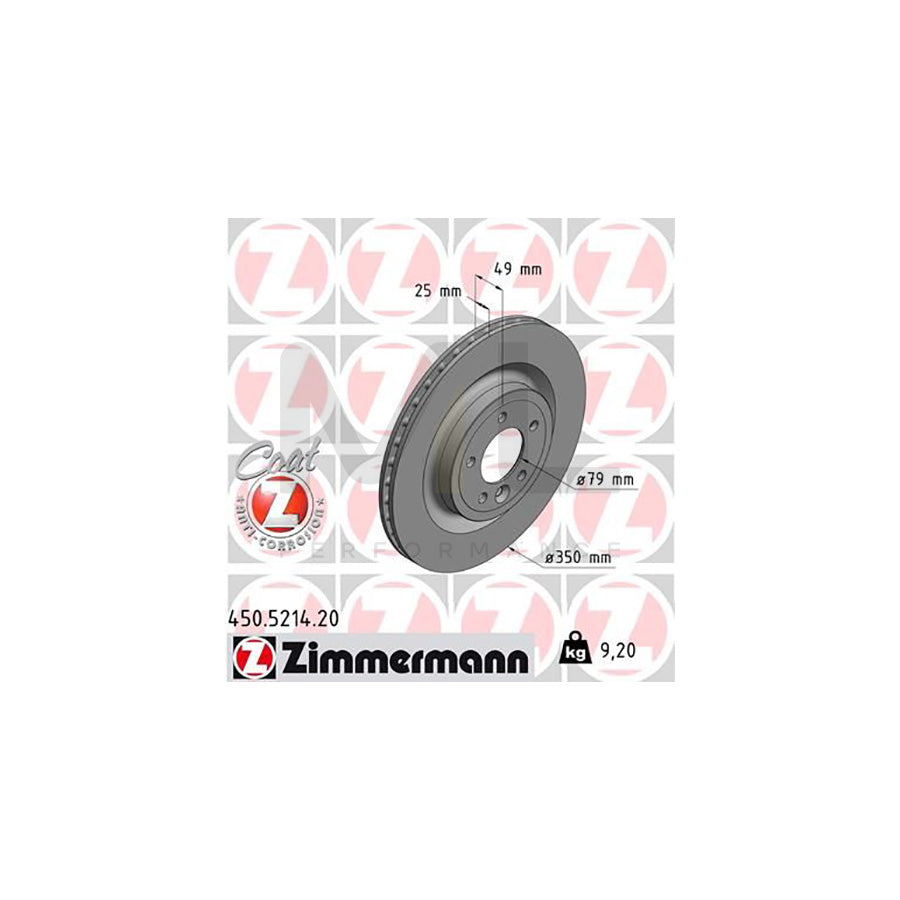 ZIMMERMANN COAT Z 450.5214.20 Brake Disc Internally Vented, Coated, High-carbon | ML Performance Car Parts