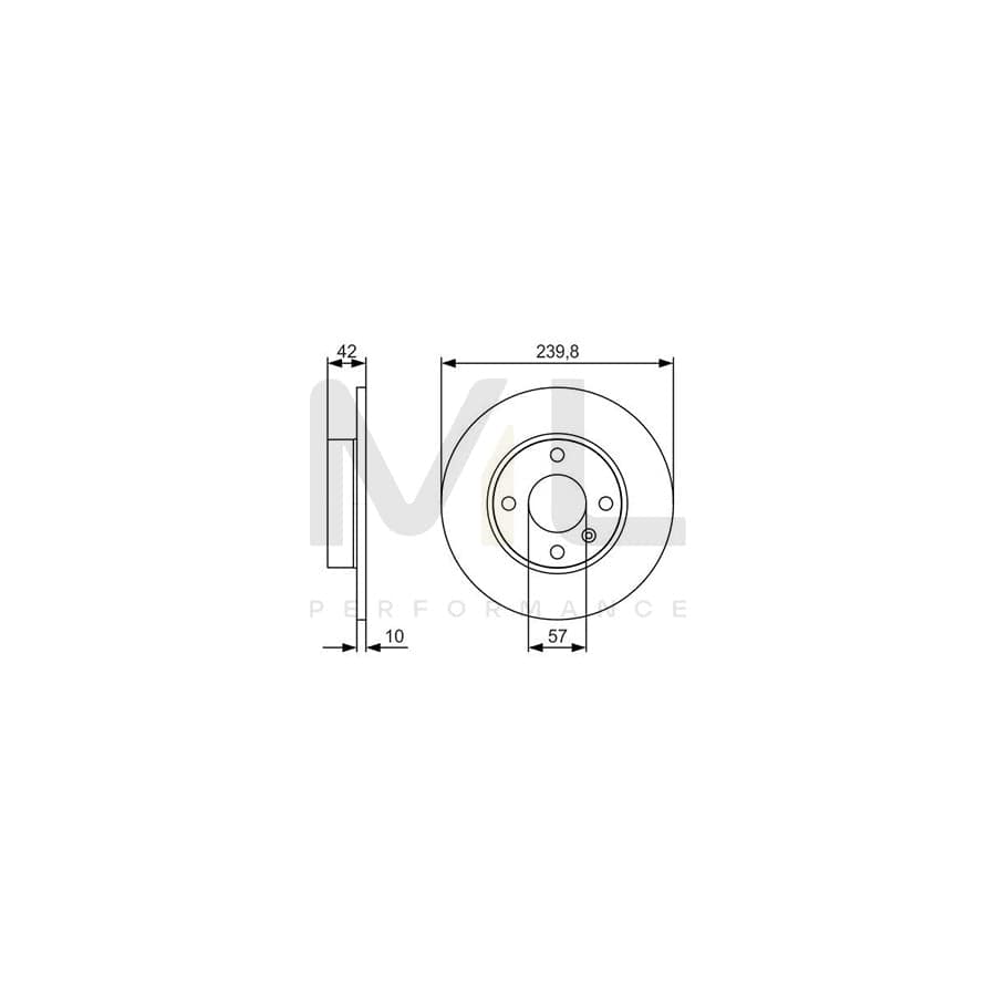 BOSCH 0 986 479 S52 Brake Disc Solid, Oiled | ML Performance Car Parts