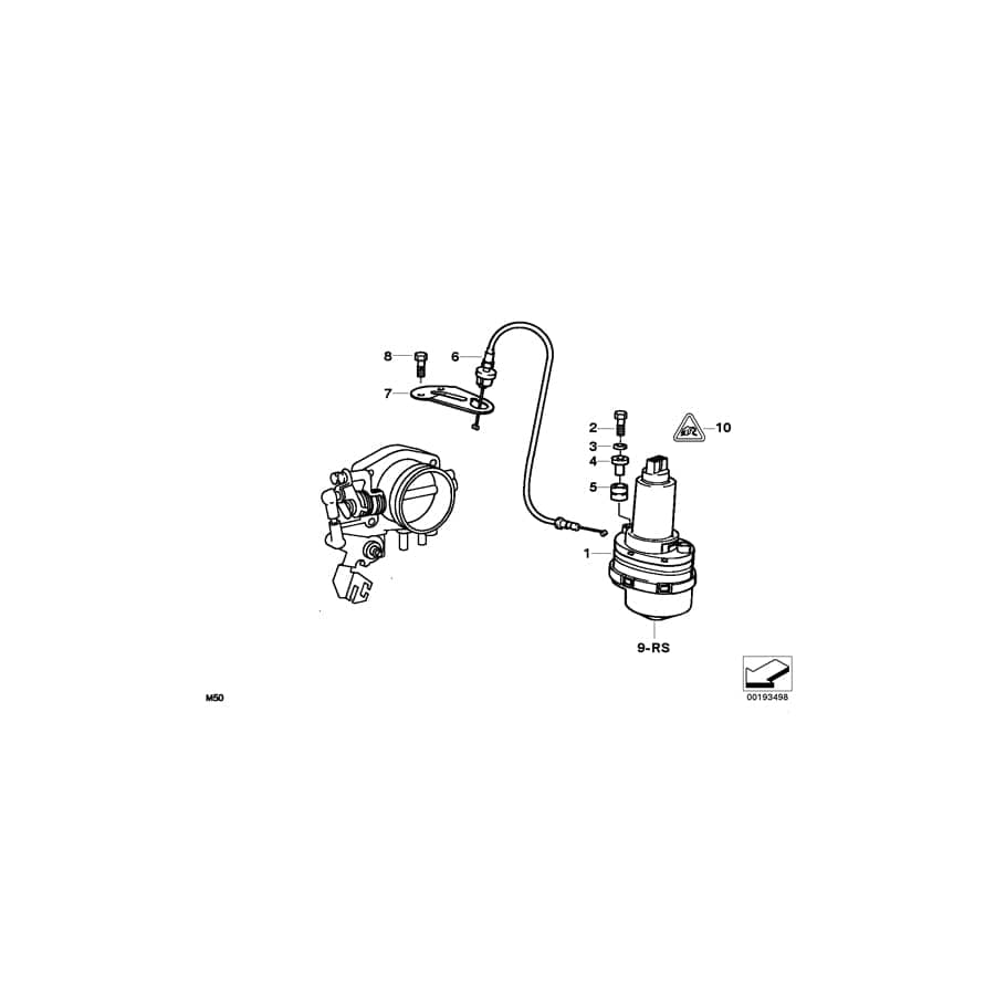 Genuine BMW 35411161338 E36 E34 Bowden Cable Ads 2 L=496mm/PBX (Inc. 525i, 525ix & 325i) | ML Performance UK Car Parts