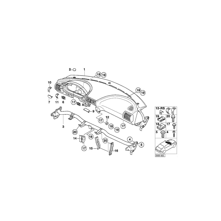 Genuine BMW 51458410101 E36 Trim Panel Dashboard Q6ES ESTORILBL. (Inc.  & Z3 M) | ML Performance UK Car Parts