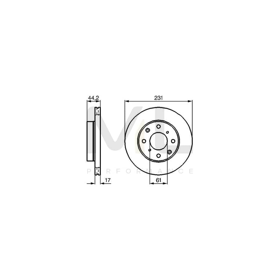 BOSCH 0 986 478 203 Brake Disc Internally Vented, Vented, Oiled, with bolts/screws | ML Performance Car Parts